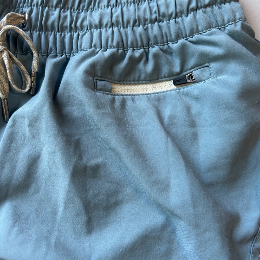 Vuori Clementine 2.0 Running Shorts S Blue Grey Zip Pocket VW304 - Picture 3 of 6